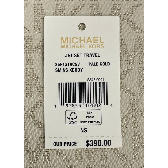 NEW Michael Kors Jet Set Travel Small Messenger Crossbody Bag Pale Gold Purse - Picture 4 of 7